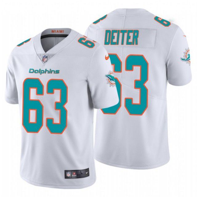 Men Miami Dolphins #63 Michael Deiter Nike White Limited NFL Jersey->miami dolphins->NFL Jersey